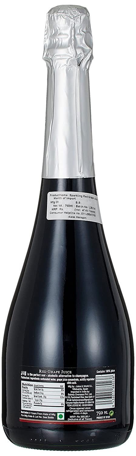 JW Sparkling Red Grape Juice back